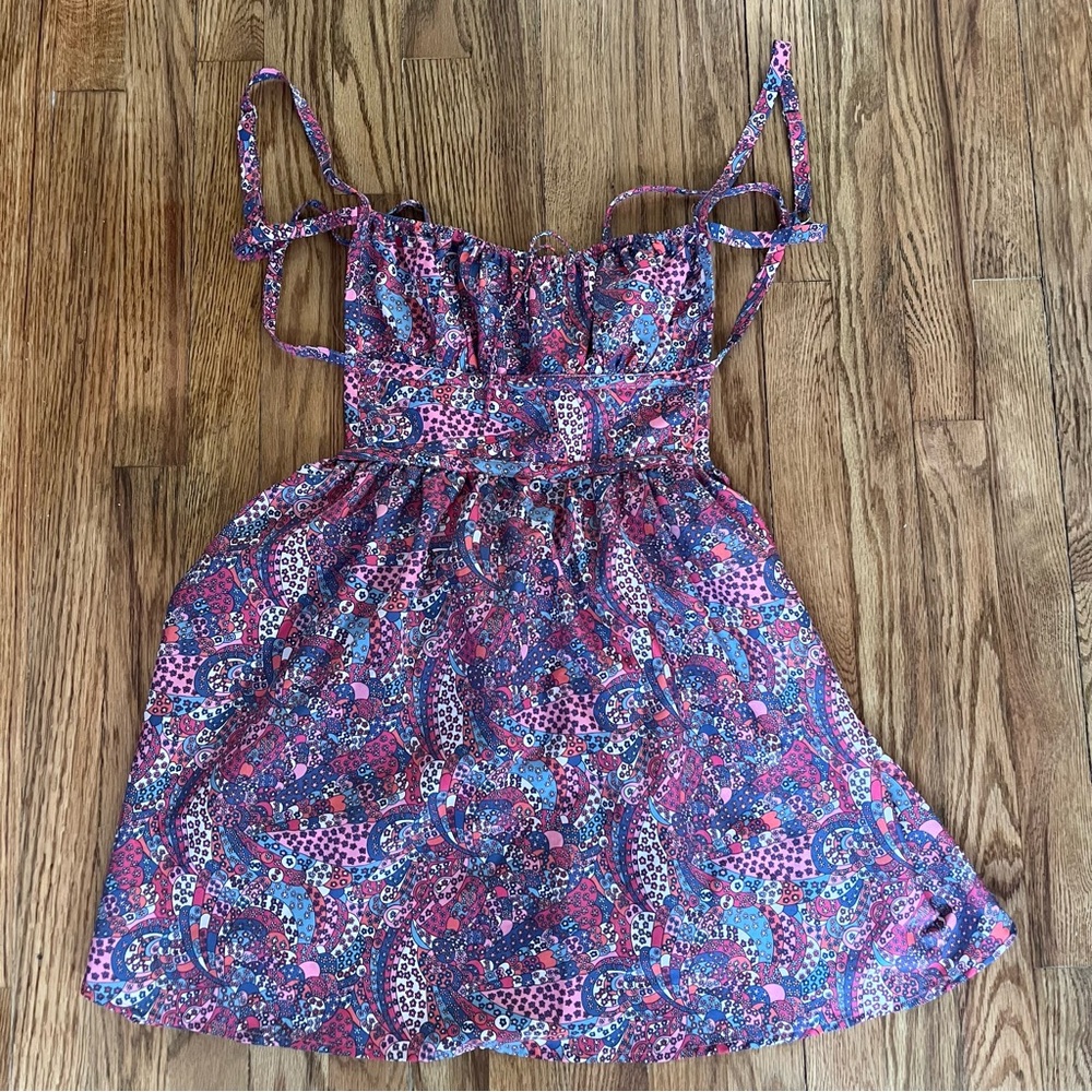 For Love and Lemons Tonya mini dress purple paisley medium - Picture 3 of 5
